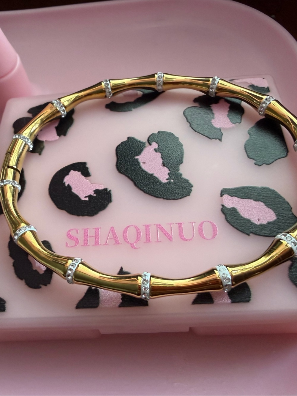 Affordable Fashion Finds Gold Bamboo-Style Bangle  Crystal Rings